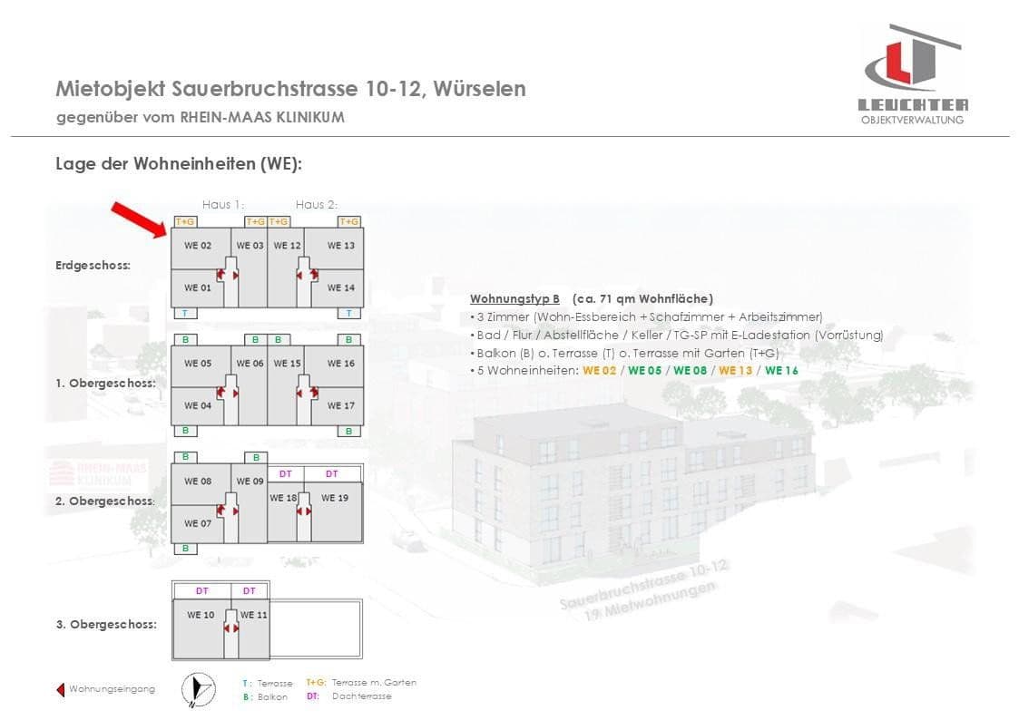 Pronájem bytu 3+1 71 m², Sauerbruchstraße 10-12, Würselen, Severní Porýní-Vestfálsko Pronájem bytu 3+1 71 m², Sauerbruchstraße 10-12, Würselen, Severní Porýní-Vestfálsko