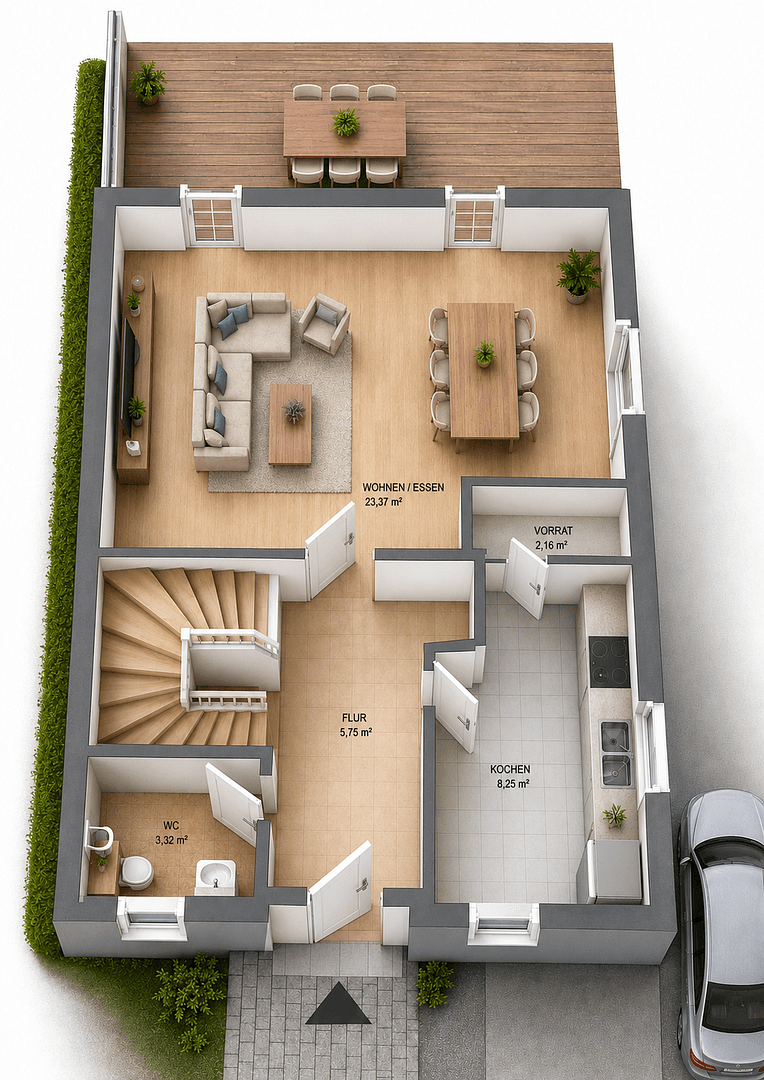 Pronájem domu 112 m², pozemek 162 m², Baiersdorf, Bavorsko Pronájem domu 112 m², pozemek 162 m², Baiersdorf, Bavorsko