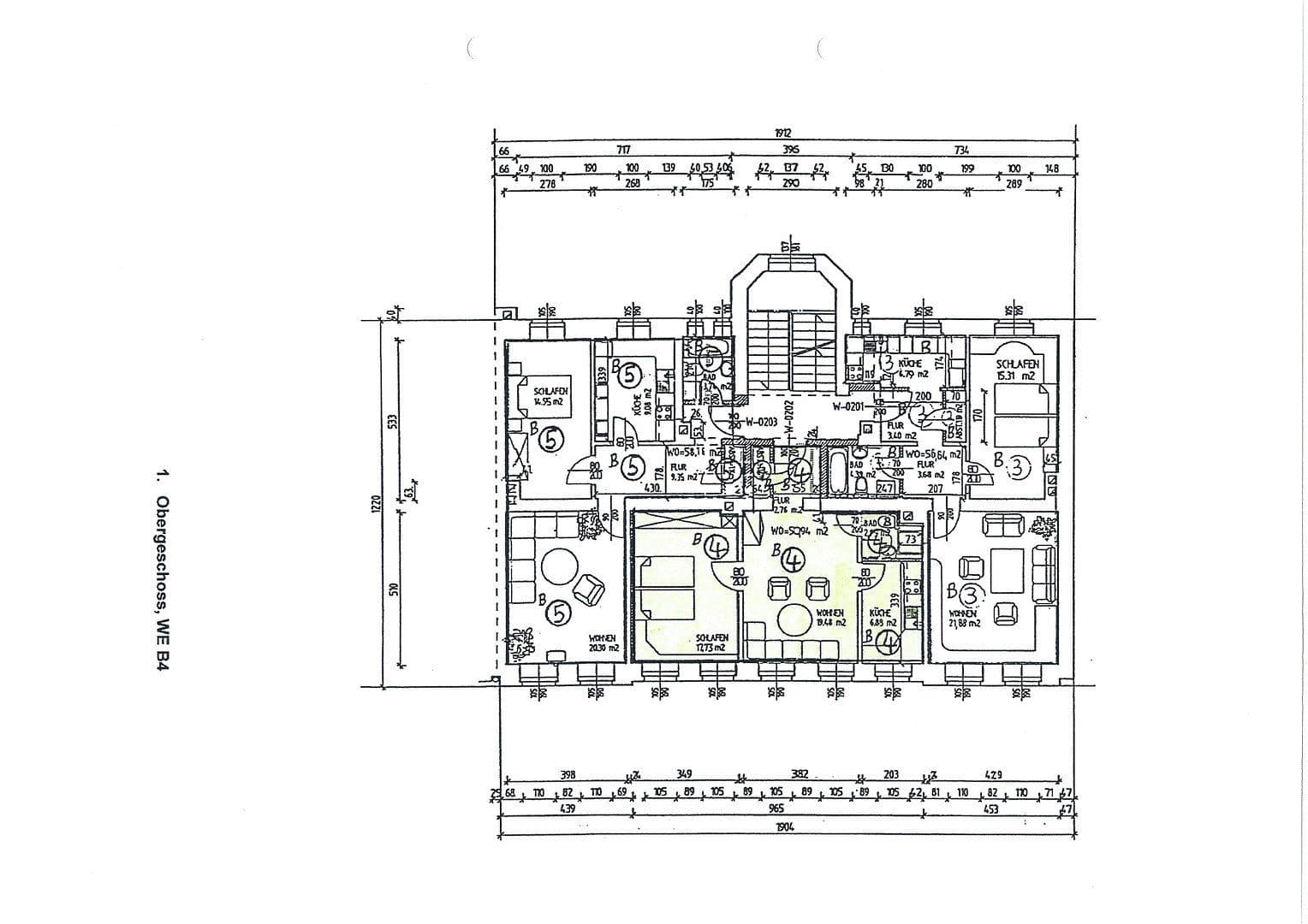 Pronájem bytu 2+1 51 m², Further Straße 8, Chemnitz, Sasko Pronájem bytu 2+1 51 m², Further Straße 8, Chemnitz, Sasko