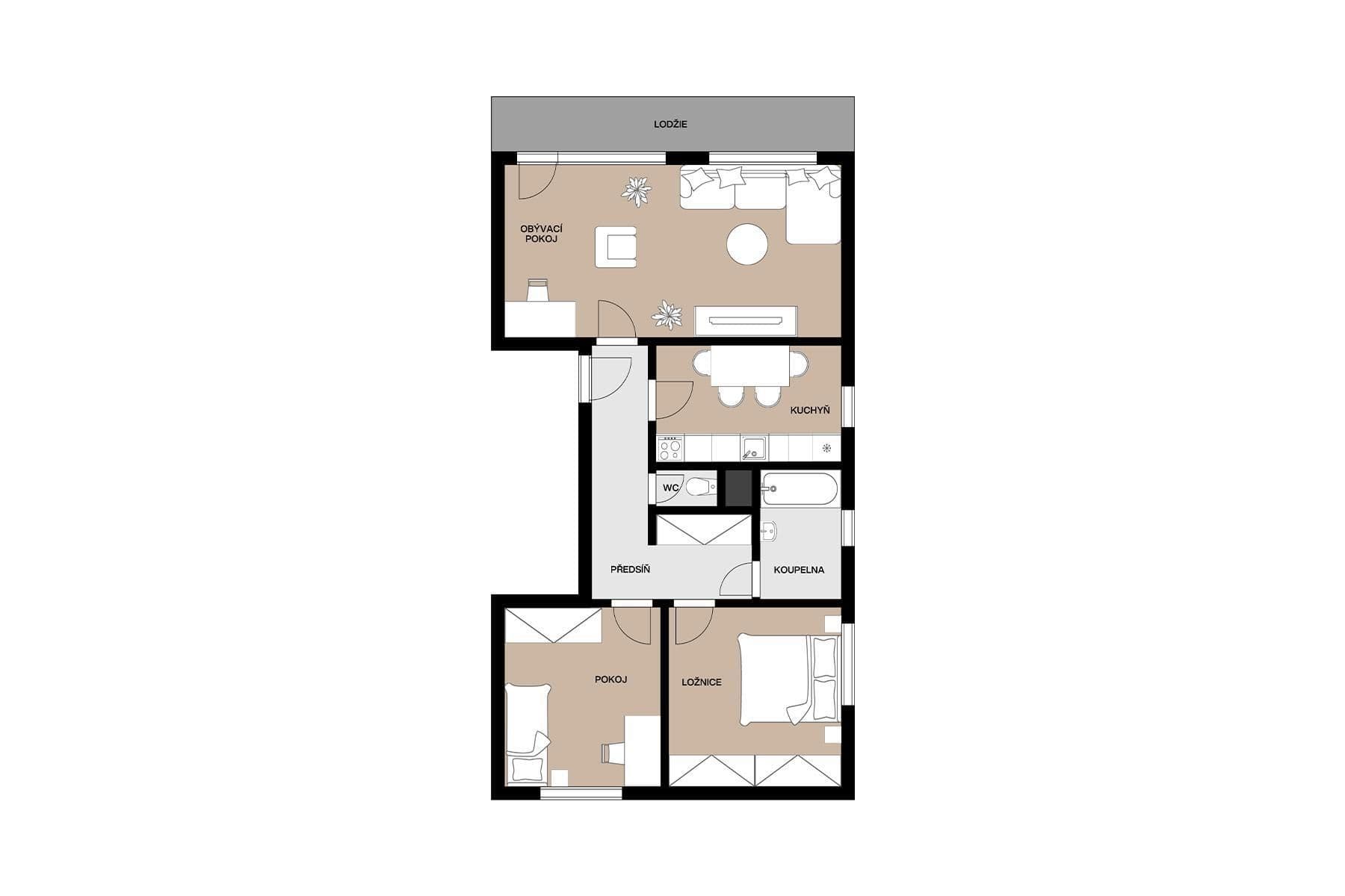 Prodej bytu 3+1 73 m², Břežany II, Středočeský kraj Prodej bytu 3+1 73 m², Břežany II, Středočeský kraj