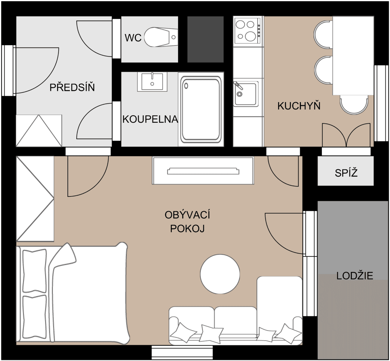 Prodej bytu 1+1 34 m², Trytova, Praha, Praha Prodej bytu 1+1 34 m², Trytova, Praha, Praha