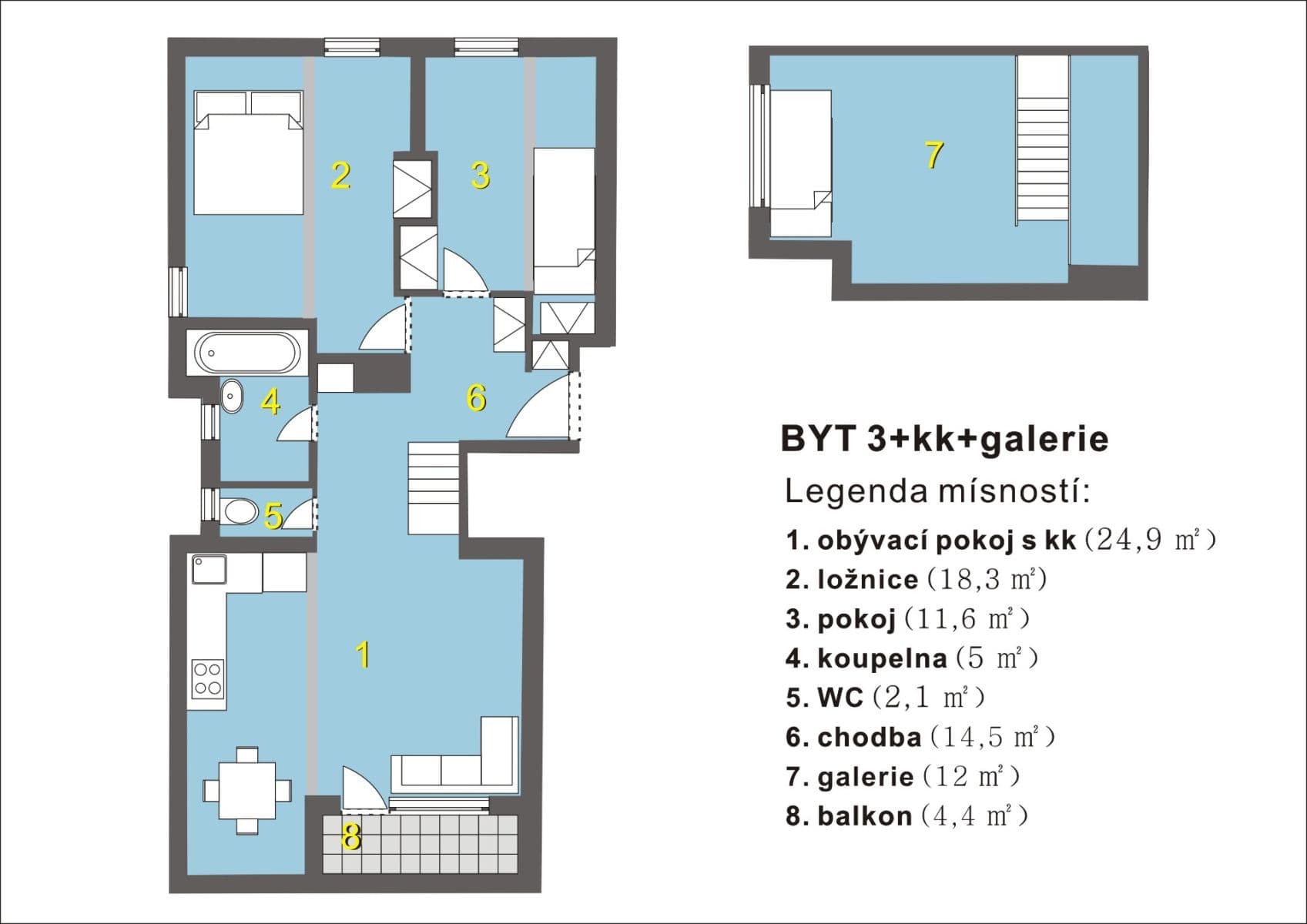 Pronájem bytu 4+kk 104 m², Srbínská, Praha, Praha Pronájem bytu 4+kk 104 m², Srbínská, Praha, Praha