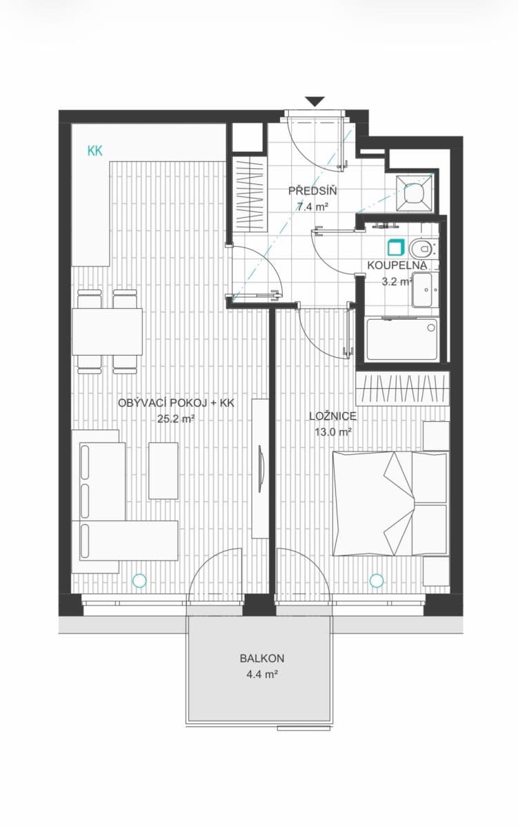 Pronájem bytu 2+kk 52 m², Komárkova, Praha, Praha Pronájem bytu 2+kk 52 m², Komárkova, Praha, Praha