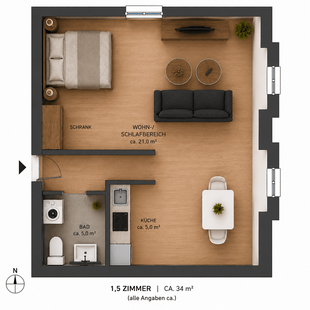 Pronájem bytu 1+kk 34 m², Leipziger Str. 2b, Markranstädt, Sasko Pronájem bytu 1+kk 34 m², Leipziger Str. 2b, Markranstädt, Sasko