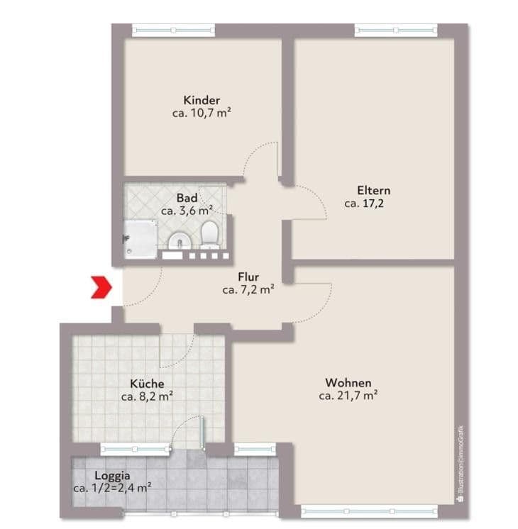 Pronájem bytu 3+1 71 m², Robinsbalje 28, Bremen, Bremen Pronájem bytu 3+1 71 m², Robinsbalje 28, Bremen, Bremen