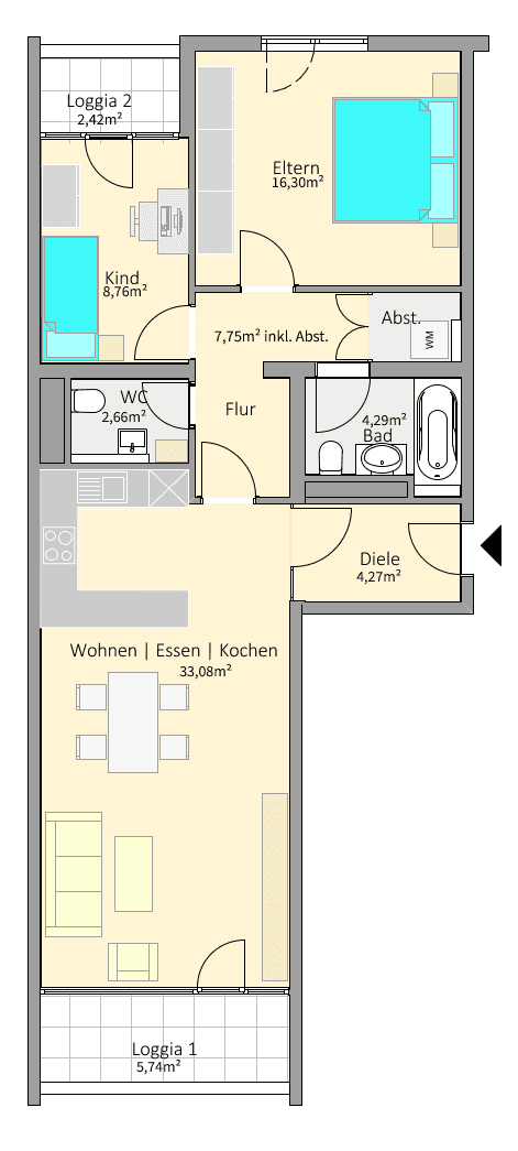 Prodej bytu 3+1 82 m², München, Bavorsko Prodej bytu 3+1 82 m², München, Bavorsko