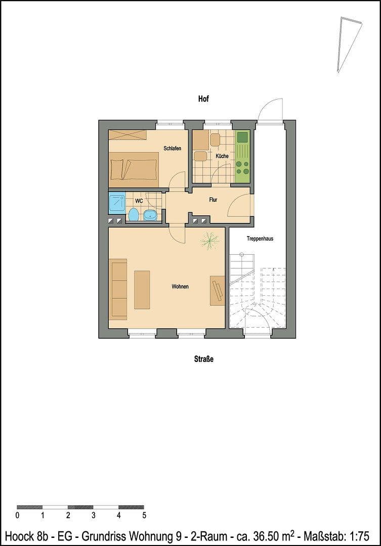 Pronájem bytu 2+1 37 m², Hoock 8b, Stendal, Sasko-Anhaltsko Pronájem bytu 2+1 37 m², Hoock 8b, Stendal, Sasko-Anhaltsko