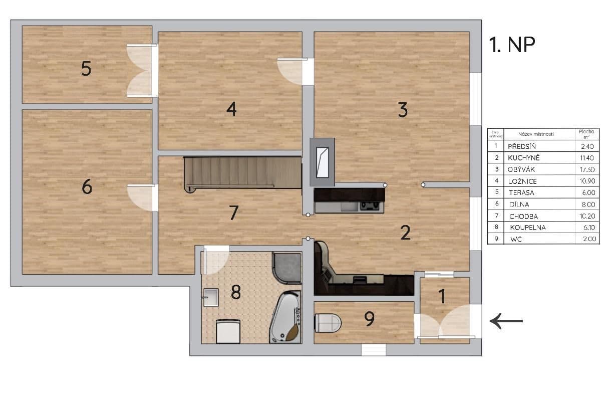 Prodej domu 140 m², pozemek 800 m², Voděrady, Jihomoravský kraj Prodej domu 140 m², pozemek 800 m², Voděrady, Jihomoravský kraj