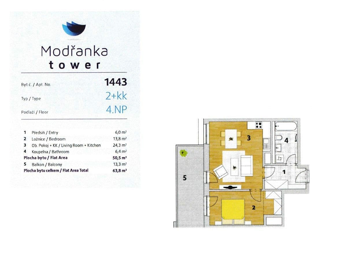 Pronájem bytu 2+kk 64 m², Zlochova, Praha, Praha Pronájem bytu 2+kk 64 m², Zlochova, Praha, Praha