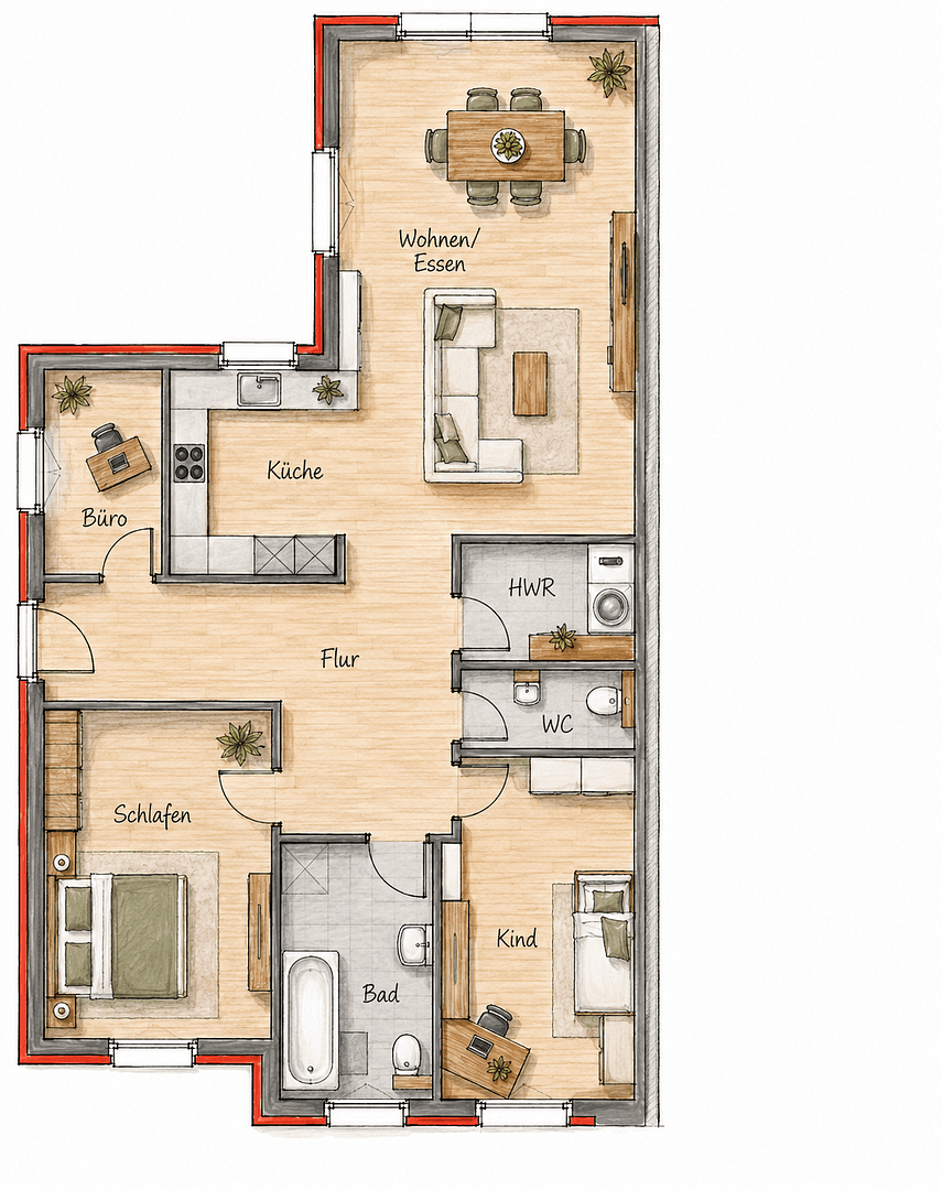 Pronájem domu 102 m², pozemek 500 m², Himbergen, Dolní Sasko Pronájem domu 102 m², pozemek 500 m², Himbergen, Dolní Sasko