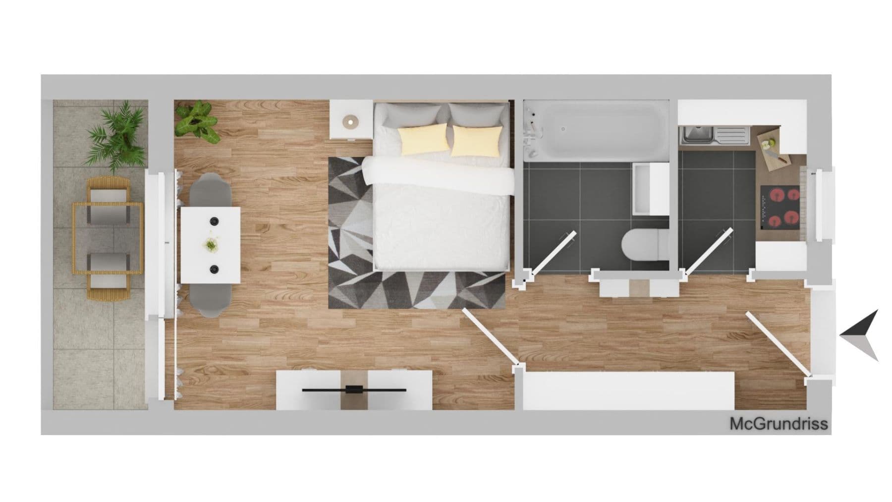 Pronájem bytu 1+1 30 m², Deschinger Straße, Ingolstadt, Bavorsko Pronájem bytu 1+1 30 m², Deschinger Straße, Ingolstadt, Bavorsko