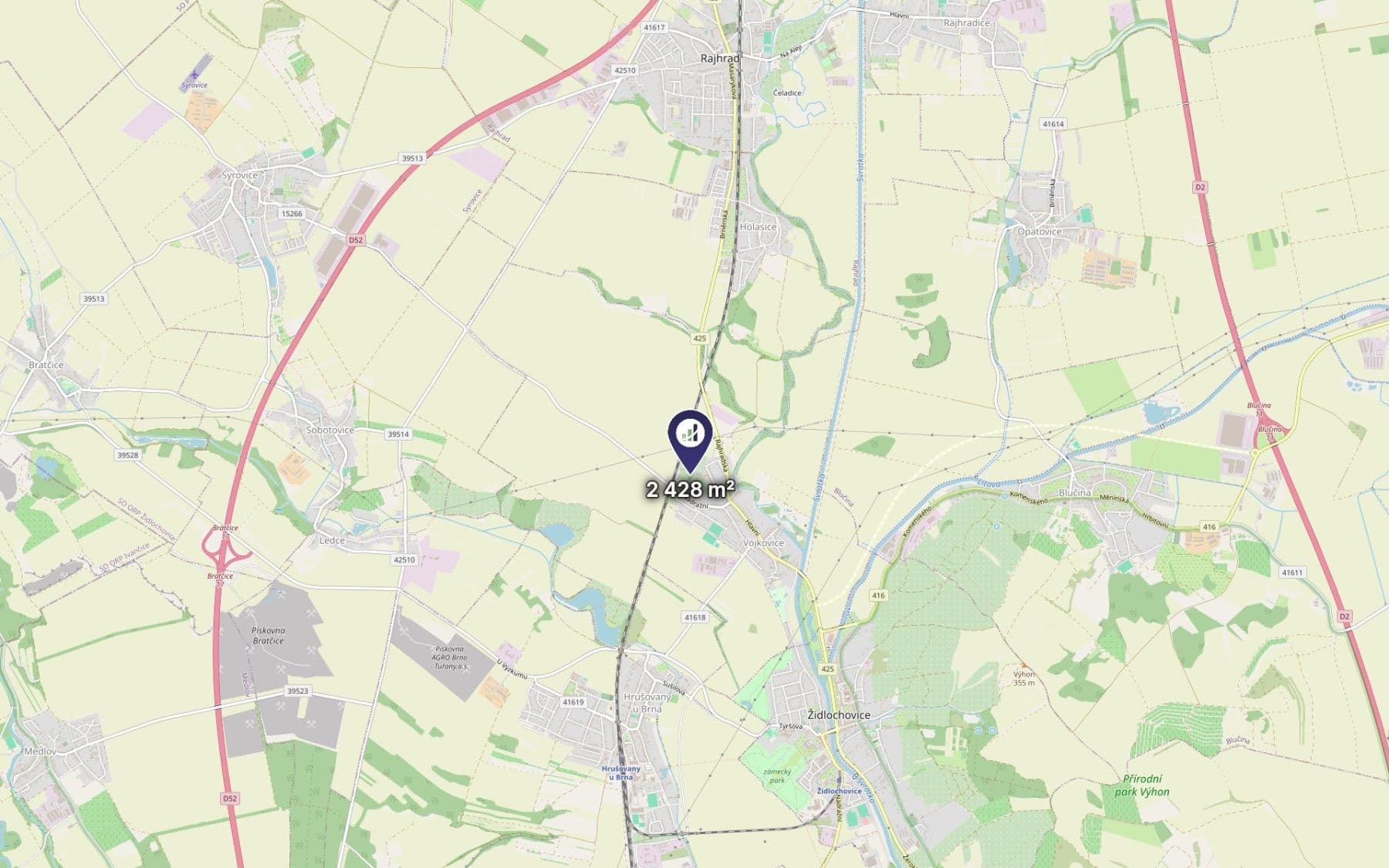 Prodej pozemku 2.428 m², Vojkovice, Jihomoravský kraj Prodej pozemku 2.428 m², Vojkovice, Jihomoravský kraj