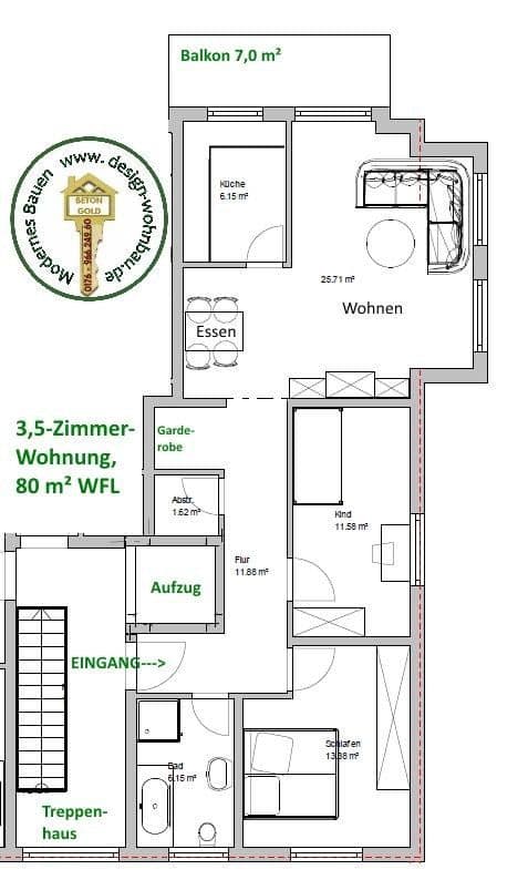 Pronájem bytu 3+kk 80 m², Haller Ring 1, Bad Rappenau, Bádensko-Württembersko Pronájem bytu 3+kk 80 m², Haller Ring 1, Bad Rappenau, Bádensko-Württembersko