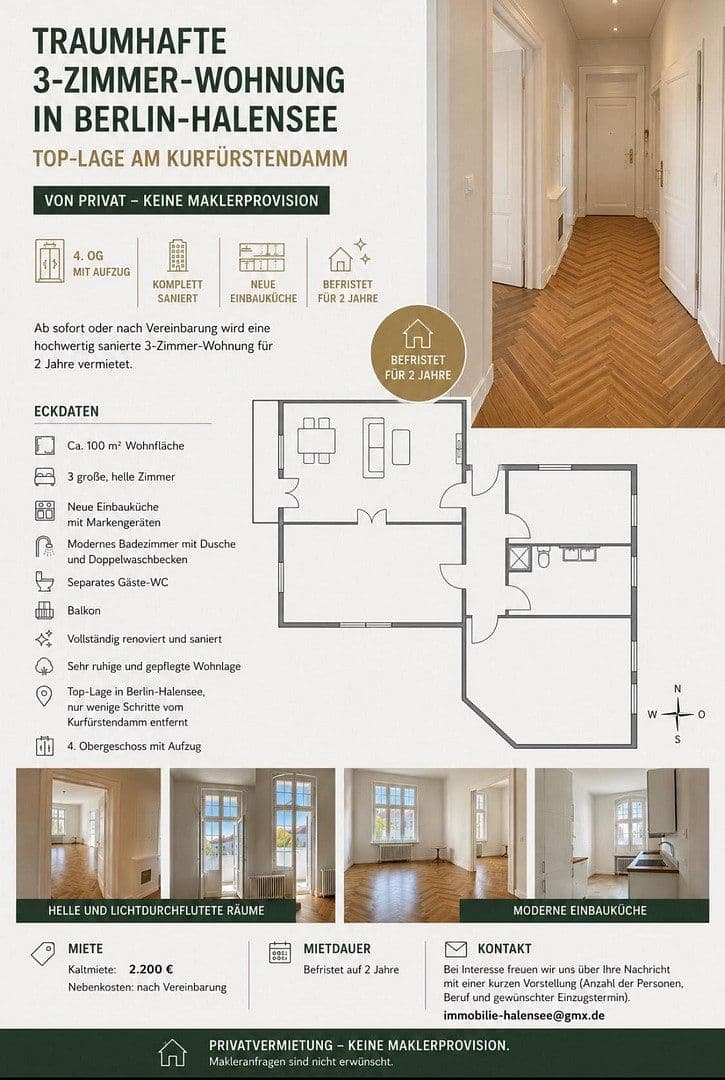 Pronájem bytu 3+1 98 m², Berlin, Berlín Pronájem bytu 3+1 98 m², Berlin, Berlín