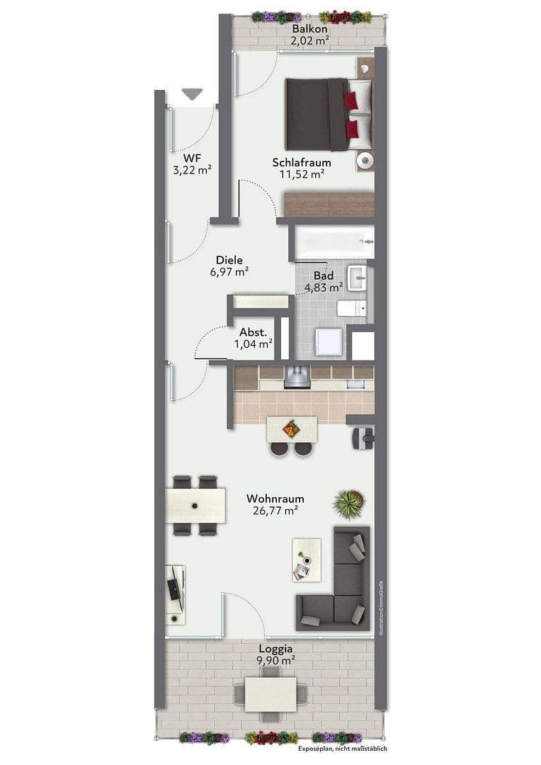 Pronájem bytu 2+1 60 m², Am Mühlengraben 24, Wolfsburg, Dolní Sasko Pronájem bytu 2+1 60 m², Am Mühlengraben 24, Wolfsburg, Dolní Sasko