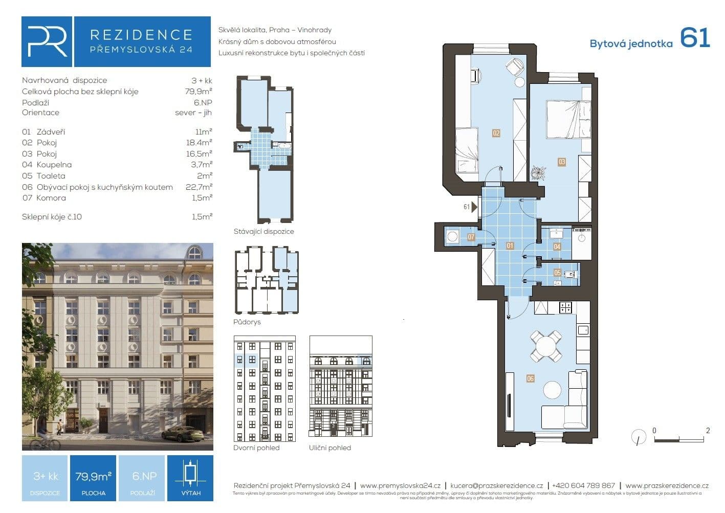 Prodej bytu 3+kk 80 m², Přemyslovská, Praha, Praha Prodej bytu 3+kk 80 m², Přemyslovská, Praha, Praha