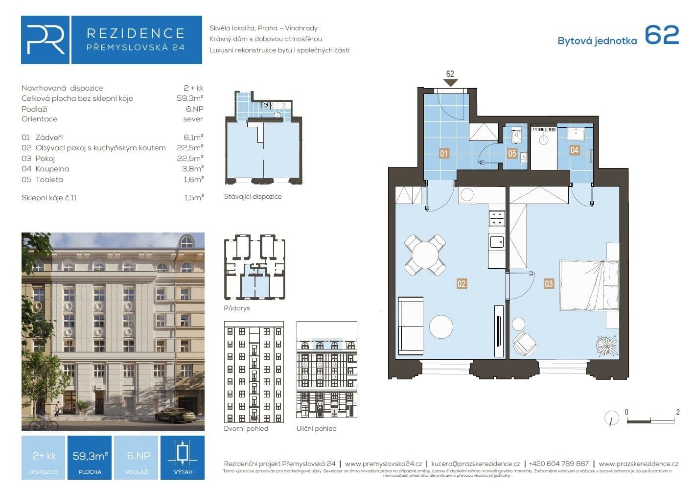 Prodej bytu 2+kk 59 m², Přemyslovská, Praha, Praha Prodej bytu 2+kk 59 m², Přemyslovská, Praha, Praha