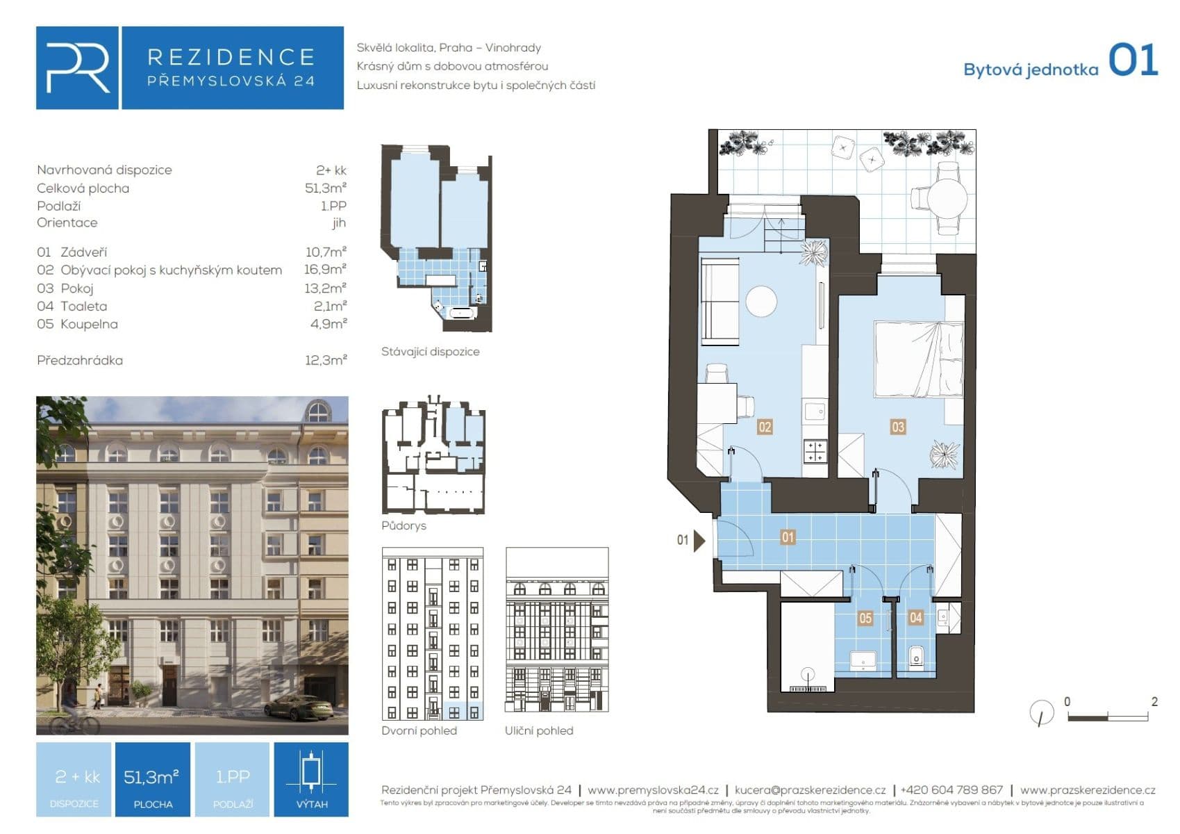 Prodej bytu 2+kk 51 m², Přemyslovská, Praha, Praha Prodej bytu 2+kk 51 m², Přemyslovská, Praha, Praha