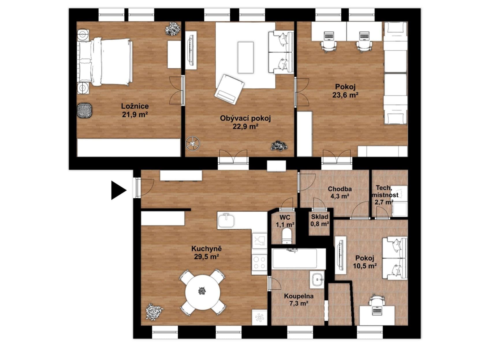 Prodej bytu 4+1 124 m², Otakara Ševčíka, Písek, Jihočeský kraj Prodej bytu 4+1 124 m², Otakara Ševčíka, Písek, Jihočeský kraj