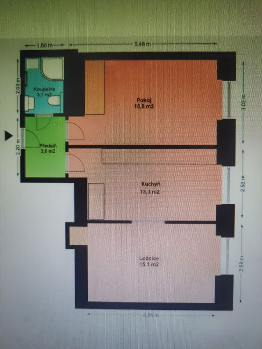 Pronájem bytu 2+1 53 m², Žerotínova, Praha, Praha Pronájem bytu 2+1 53 m², Žerotínova, Praha, Praha
