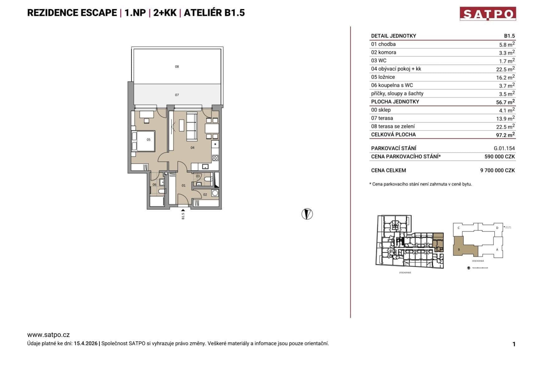 Prodej bytu 2+kk 57 m², Stochovská, Praha, Praha Prodej bytu 2+kk 57 m², Stochovská, Praha, Praha