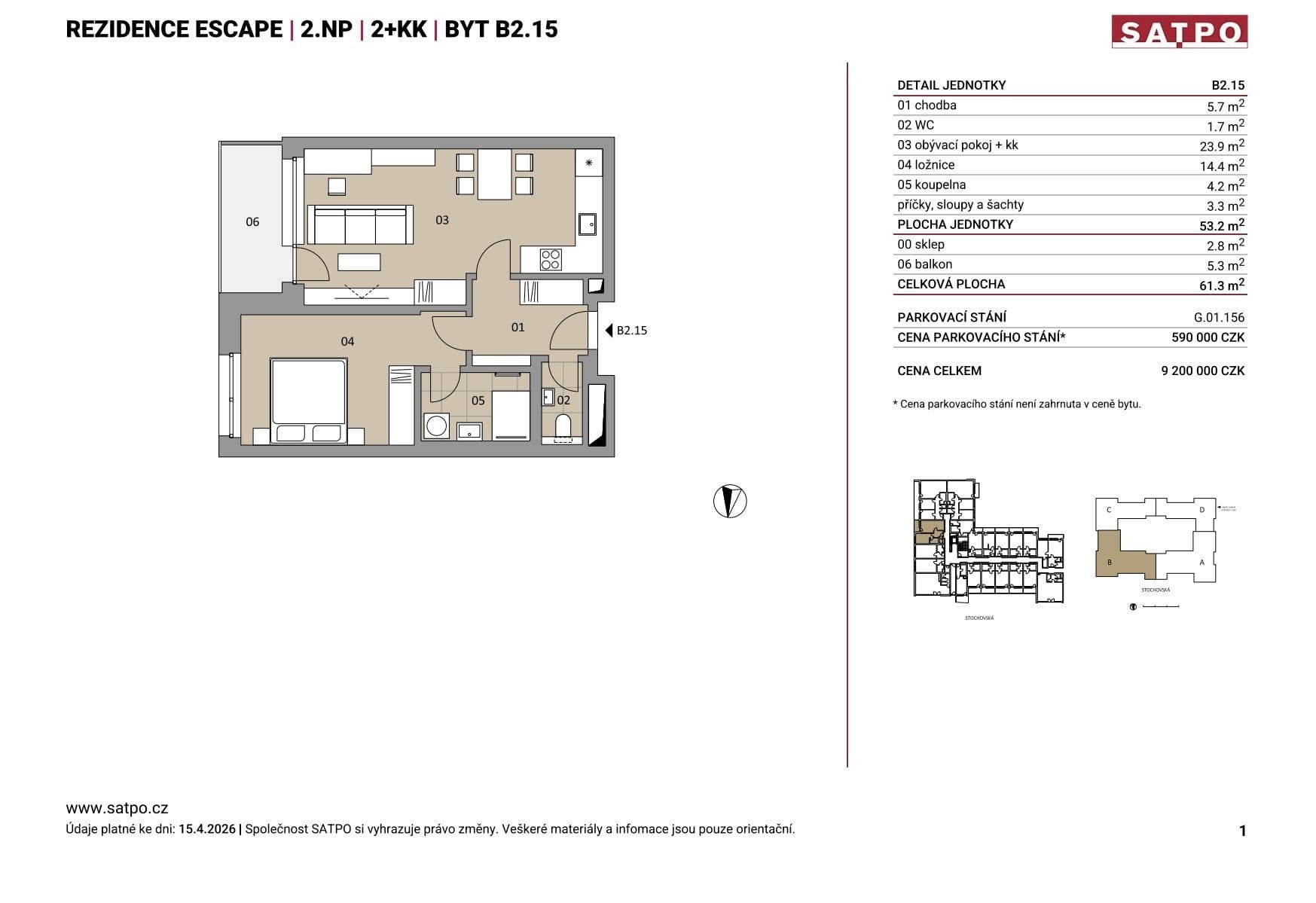 Prodej bytu 2+kk 53 m², Stochovská, Praha, Praha Prodej bytu 2+kk 53 m², Stochovská, Praha, Praha