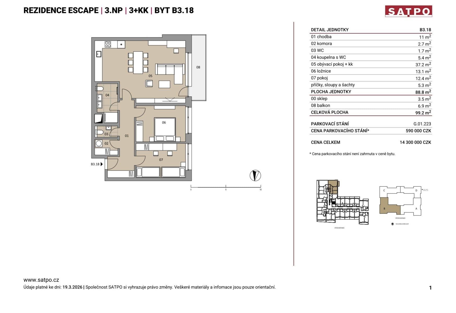 Prodej bytu 3+kk 81 m², Stochovská, Praha, Praha Prodej bytu 3+kk 81 m², Stochovská, Praha, Praha