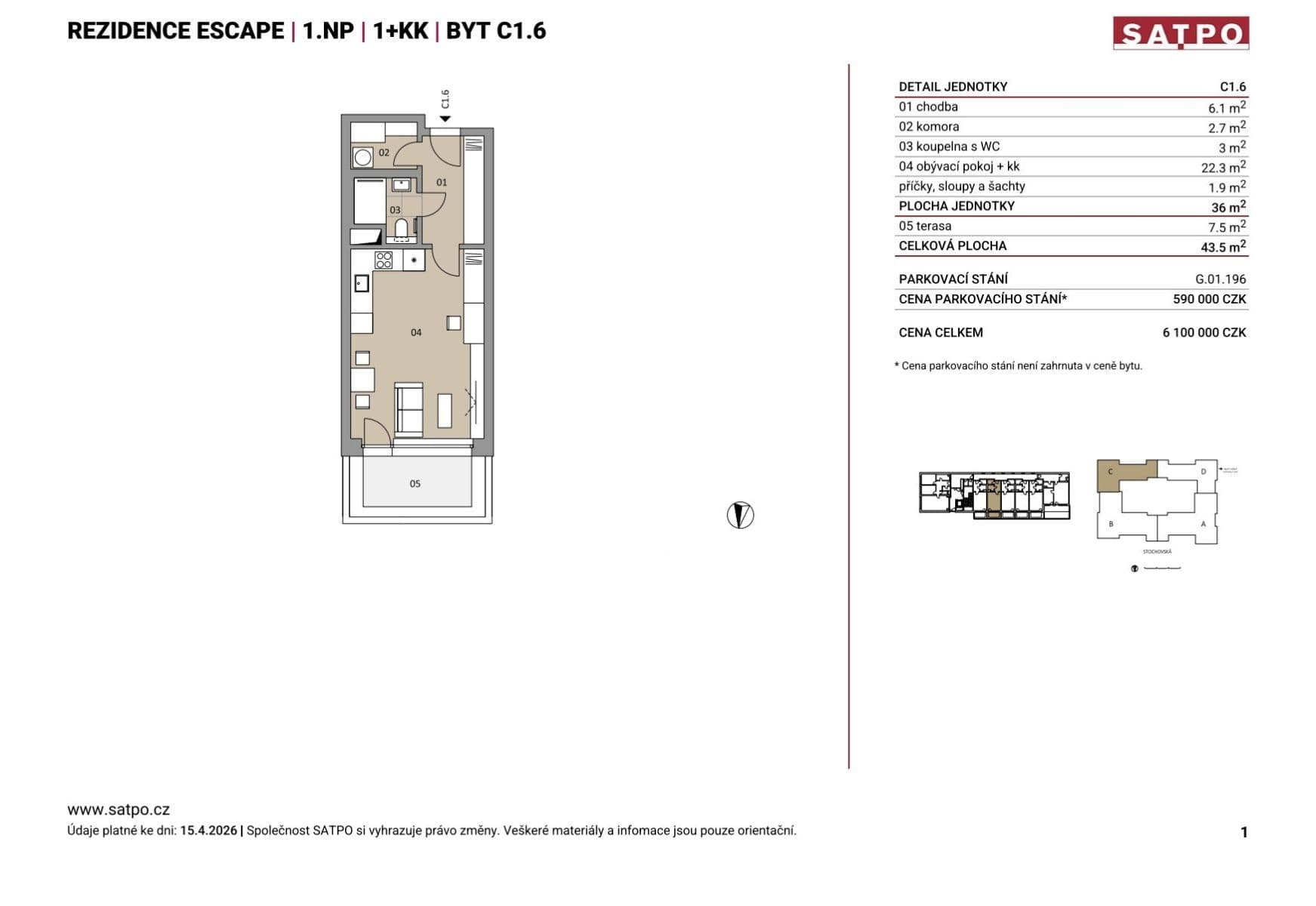 Prodej bytu 1+kk 36 m², Stochovská, Praha, Praha Prodej bytu 1+kk 36 m², Stochovská, Praha, Praha