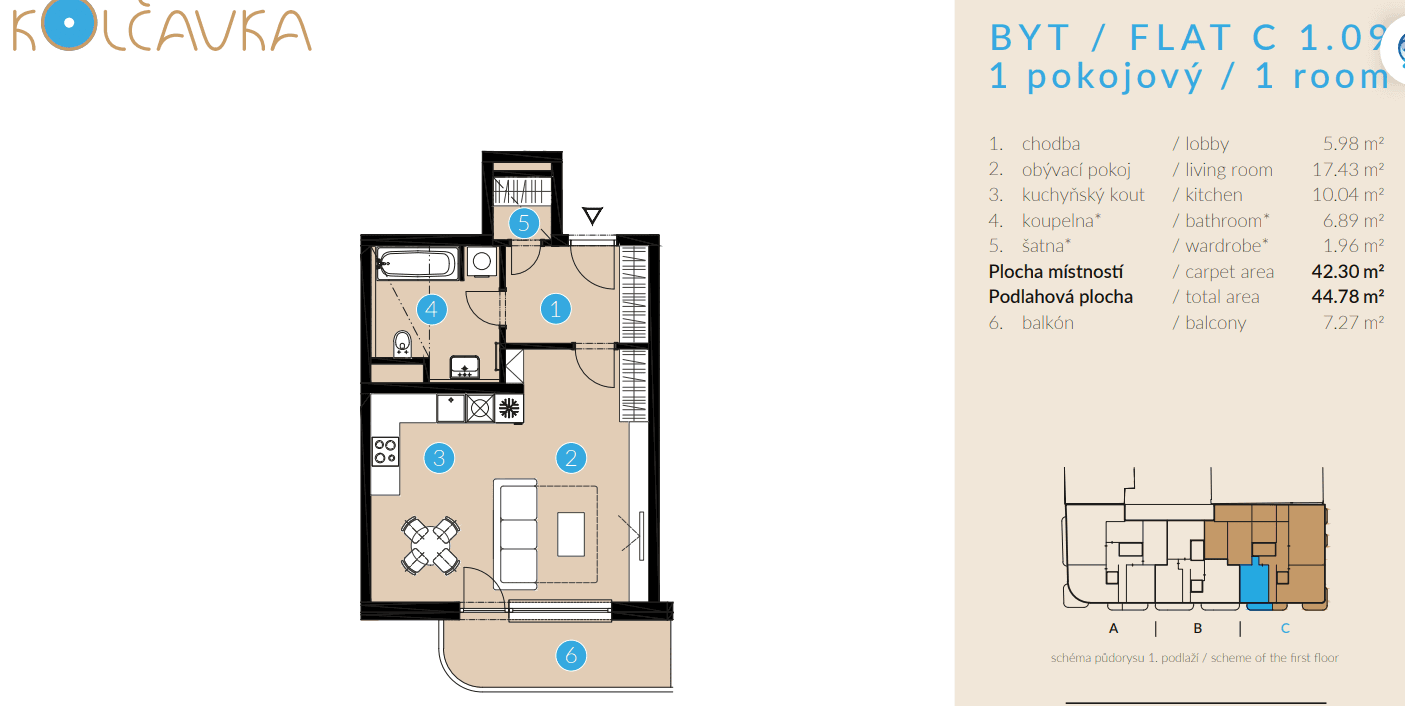 Pronájem bytu 1+kk 44 m², Nad Kolčavkou, Praha, Praha Pronájem bytu 1+kk 44 m², Nad Kolčavkou, Praha, Praha