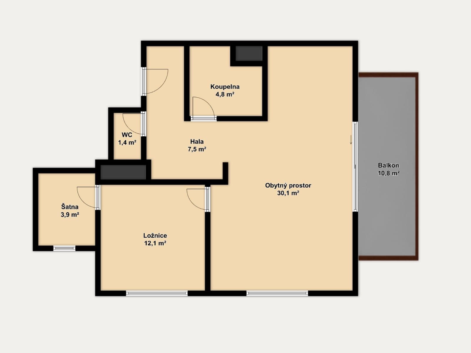 Prodej bytu 2+kk 65 m², Jílkova, Brno, Jihomoravský kraj Prodej bytu 2+kk 65 m², Jílkova, Brno, Jihomoravský kraj