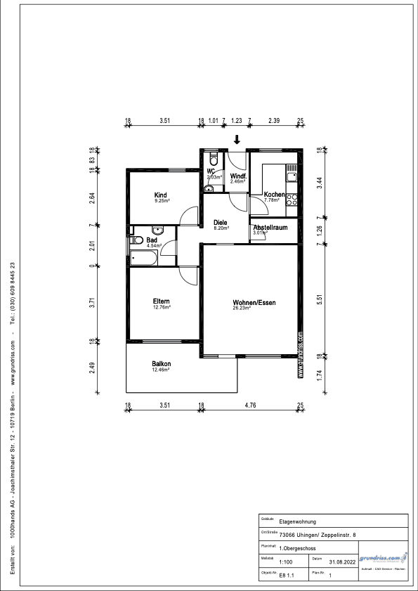 Pronájem bytu 3+kk 79 m², Zeppelinstr. 8, Uhingen, Bádensko-Württembersko Pronájem bytu 3+kk 79 m², Zeppelinstr. 8, Uhingen, Bádensko-Württembersko