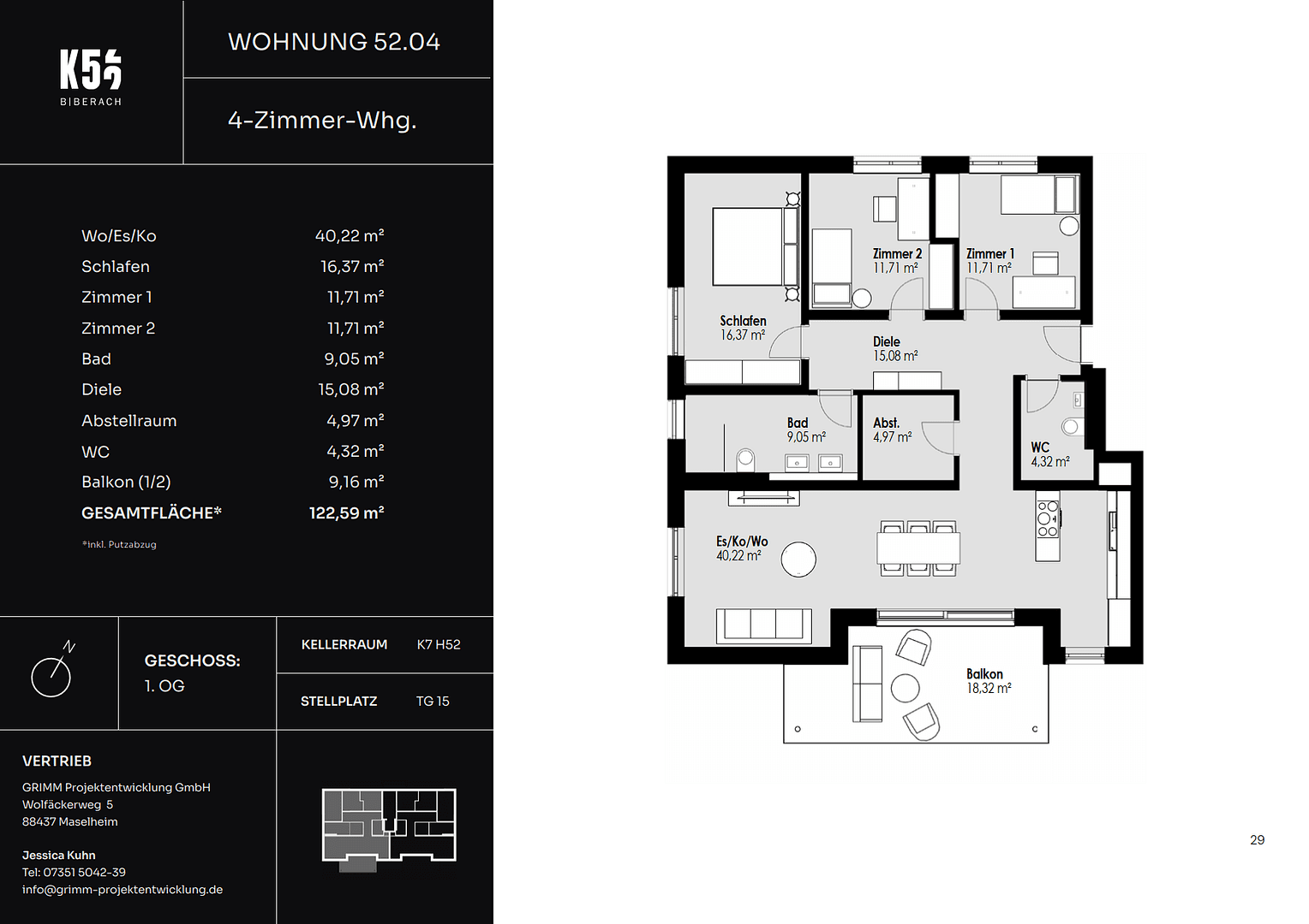Prodej bytu 4+1 123 m², Krummer Weg 52, Biberach an der Riß, Bádensko-Württembersko Prodej bytu 4+1 123 m², Krummer Weg 52, Biberach an der Riß, Bádensko-Württembersko