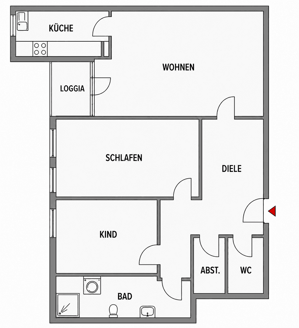 Pronájem bytu 3+1 84 m², Arthur-Bretschneider-Strasse 13, Chemnitz, Sasko Pronájem bytu 3+1 84 m², Arthur-Bretschneider-Strasse 13, Chemnitz, Sasko