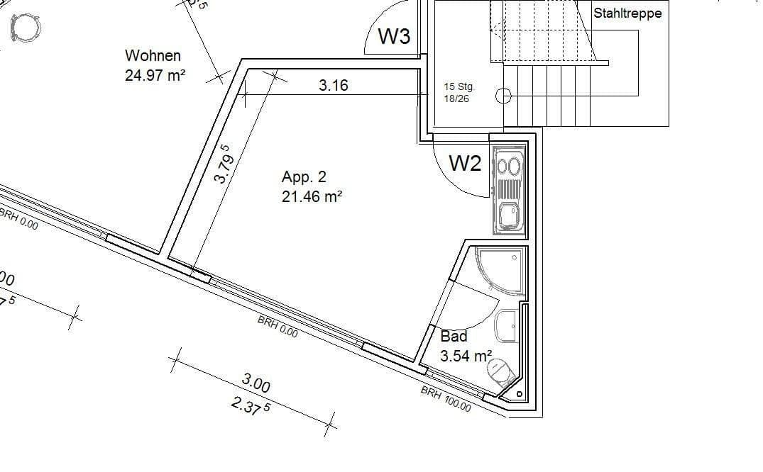 Pronájem bytu 1+1 26 m², Curfeßstraße 35, Aalen, Bádensko-Württembersko Pronájem bytu 1+1 26 m², Curfeßstraße 35, Aalen, Bádensko-Württembersko