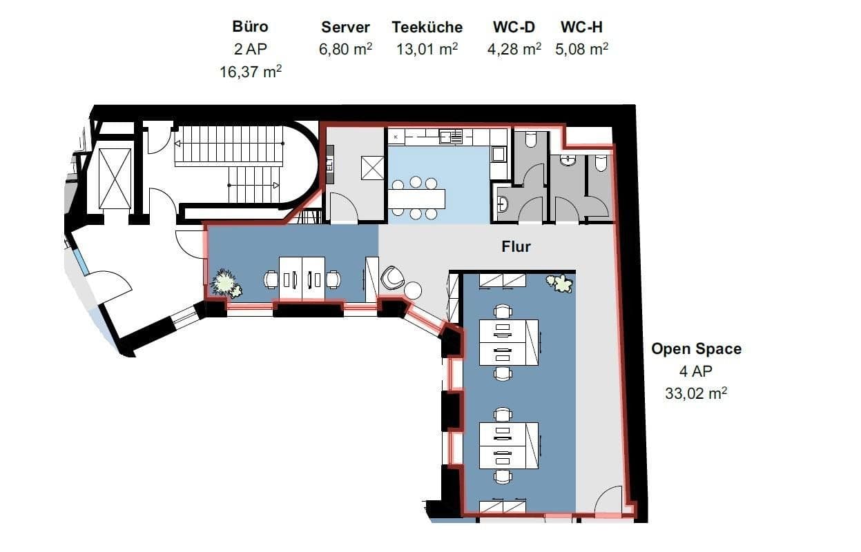 Pronájem kanceláře 135 m², Stuttgart, Bádensko-Württembersko Pronájem kanceláře 135 m², Stuttgart, Bádensko-Württembersko