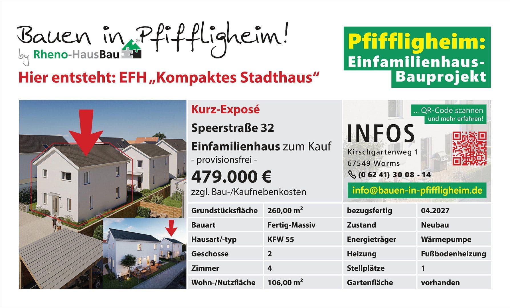Prodej domu 113 m², pozemek 260 m², Speerstraße 32, Worms, Porýní-Falc Prodej domu 113 m², pozemek 260 m², Speerstraße 32, Worms, Porýní-Falc