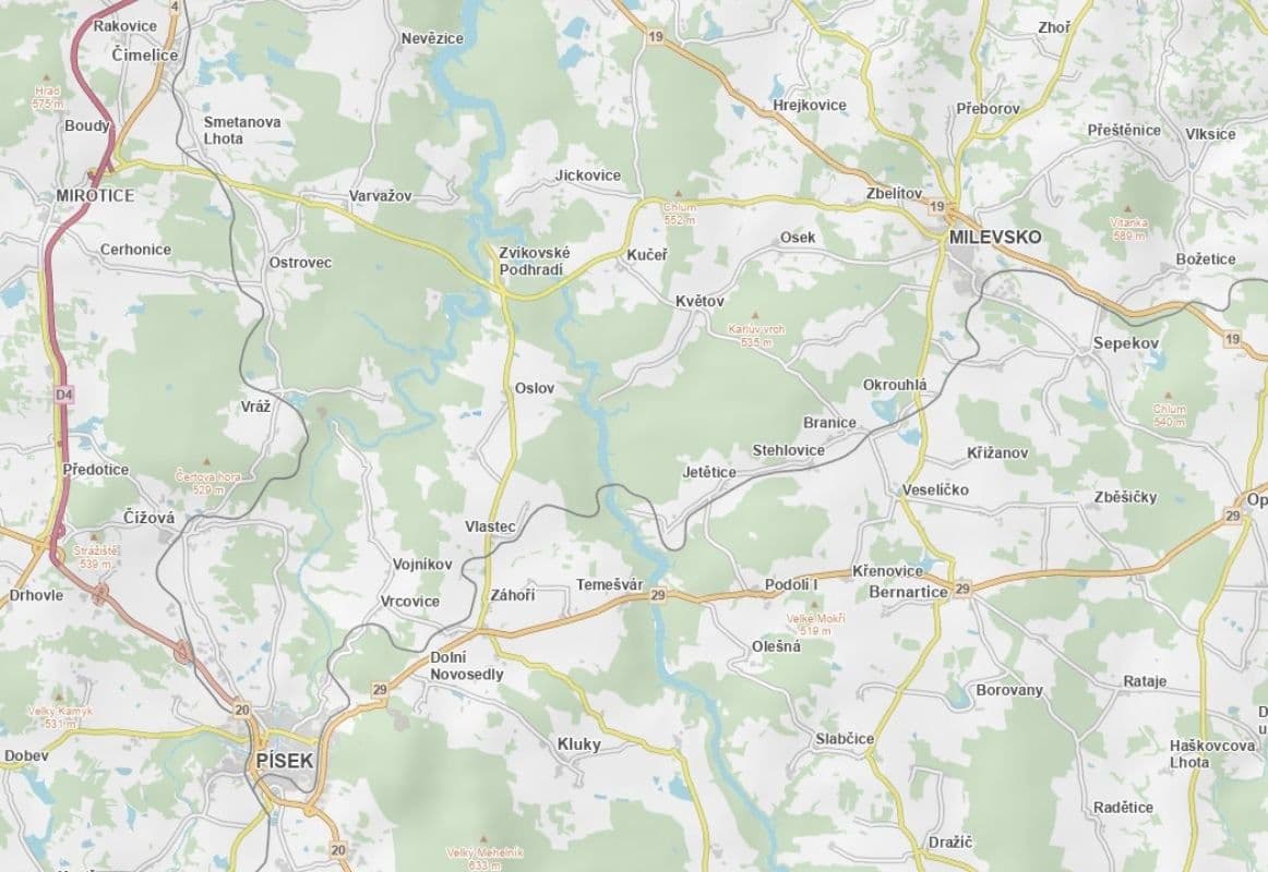 Prodej pozemku 14.408 m², Oslov, Jihočeský kraj Prodej pozemku 14.408 m², Oslov, Jihočeský kraj