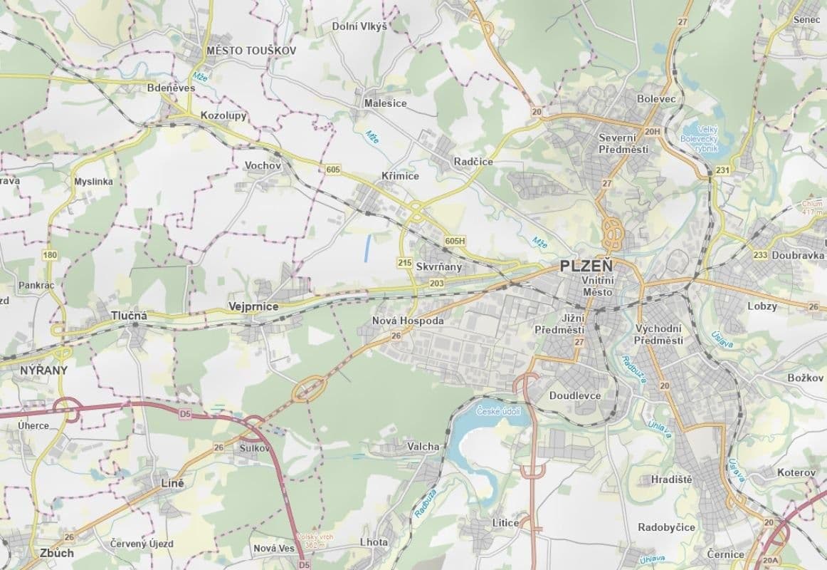 Prodej pozemku 10.867 m², Plzeň, Plzeňský kraj Prodej pozemku 10.867 m², Plzeň, Plzeňský kraj