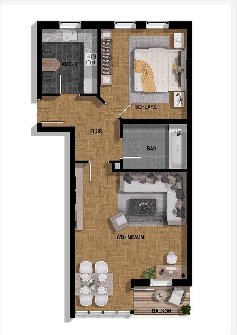 Pronájem bytu 2+1 59 m², Münchener Str. 20a, Ingolstadt, Bavorsko Pronájem bytu 2+1 59 m², Münchener Str. 20a, Ingolstadt, Bavorsko