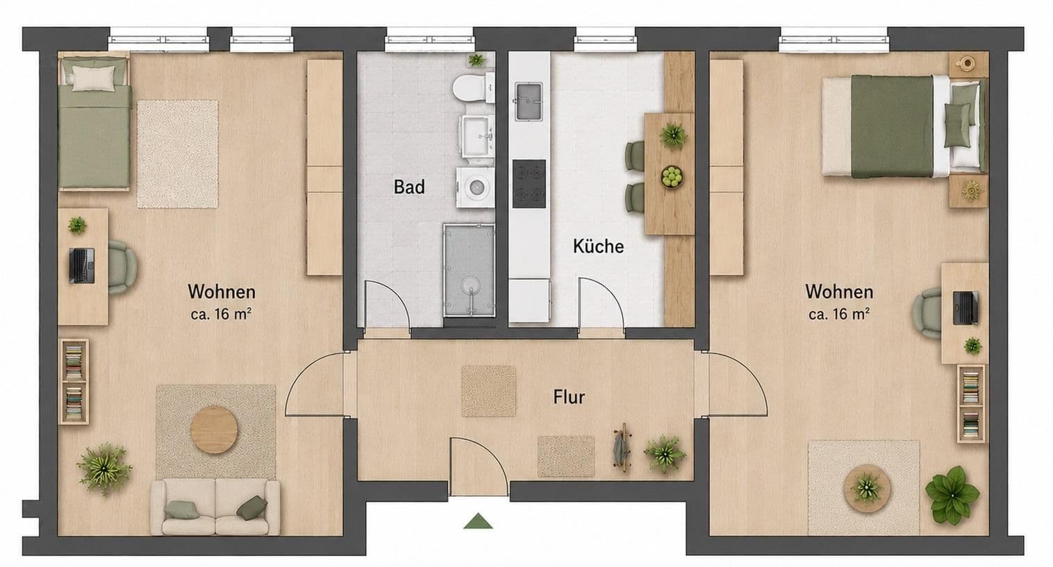 Pronájem bytu 2+1 45 m², Greflingerstraße 23, Regensburg, Bavorsko Pronájem bytu 2+1 45 m², Greflingerstraße 23, Regensburg, Bavorsko