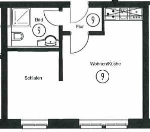 Pronájem bytu 1+kk 36 m², Pfaffendorfer Straße 14, Leipzig, Sasko Pronájem bytu 1+kk 36 m², Pfaffendorfer Straße 14, Leipzig, Sasko