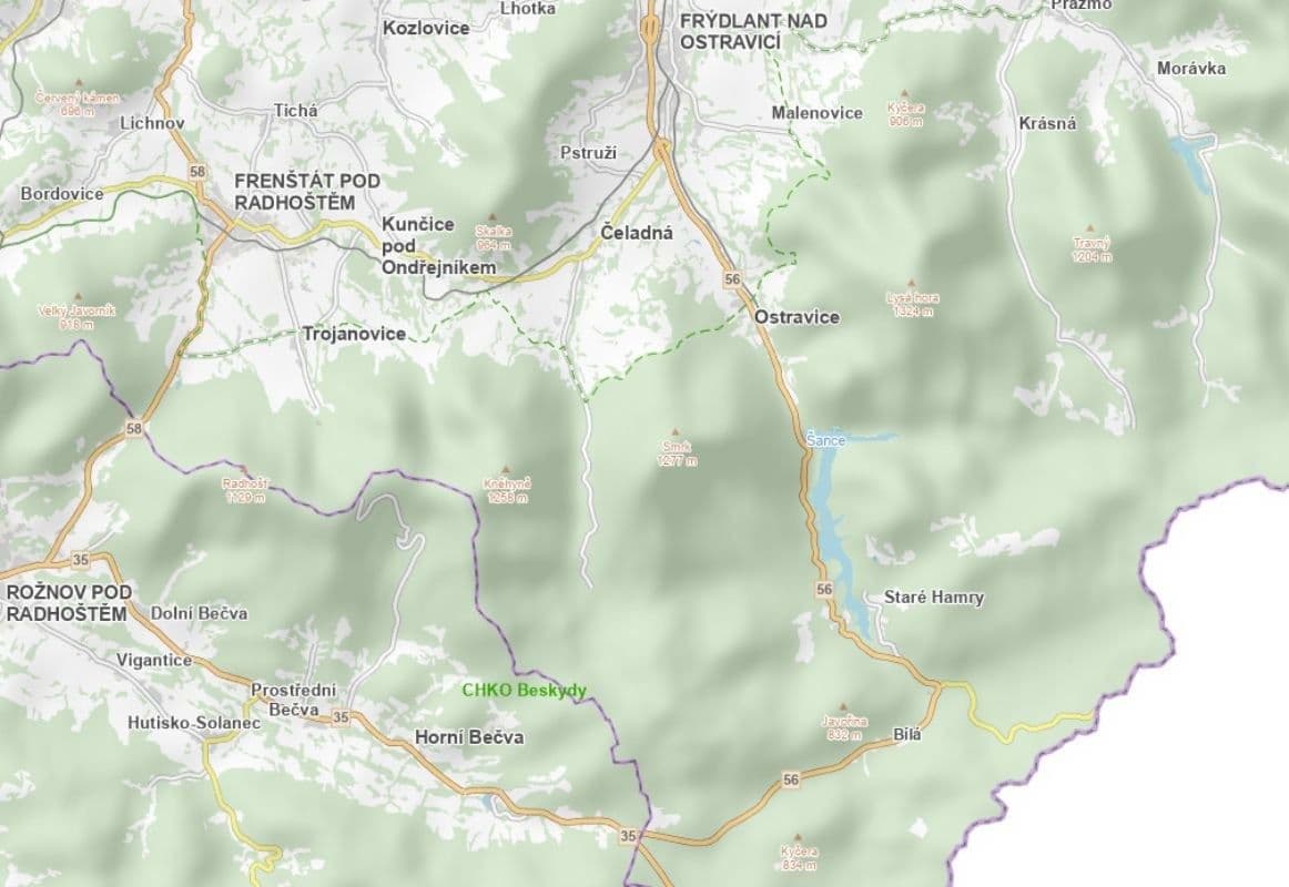 Prodej pozemku 5.136 m², Staré Hamry, Moravskoslezský kraj Prodej pozemku 5.136 m², Staré Hamry, Moravskoslezský kraj