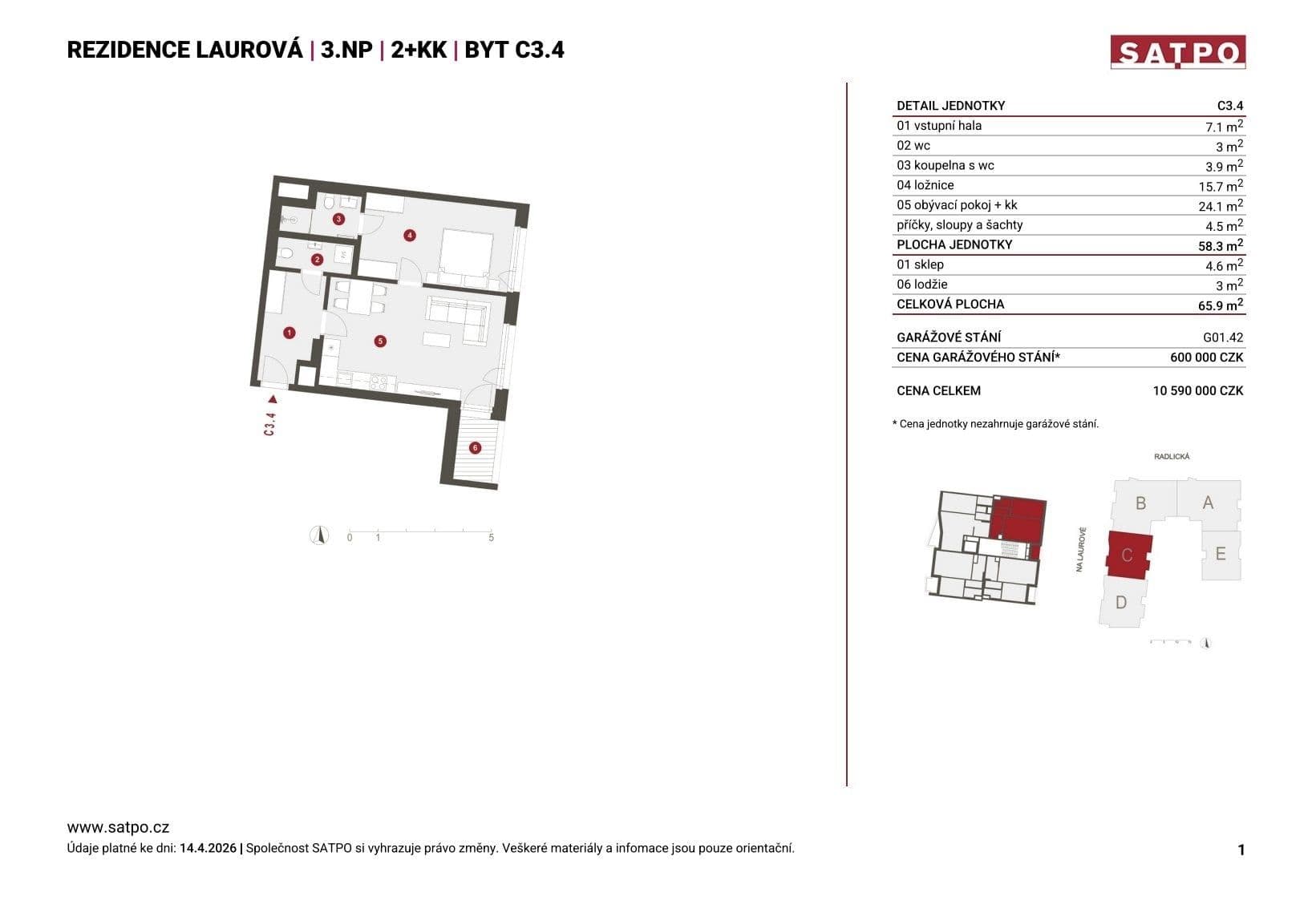 Prodej bytu 2+kk 58 m², Na Laurové, Praha, Praha Prodej bytu 2+kk 58 m², Na Laurové, Praha, Praha