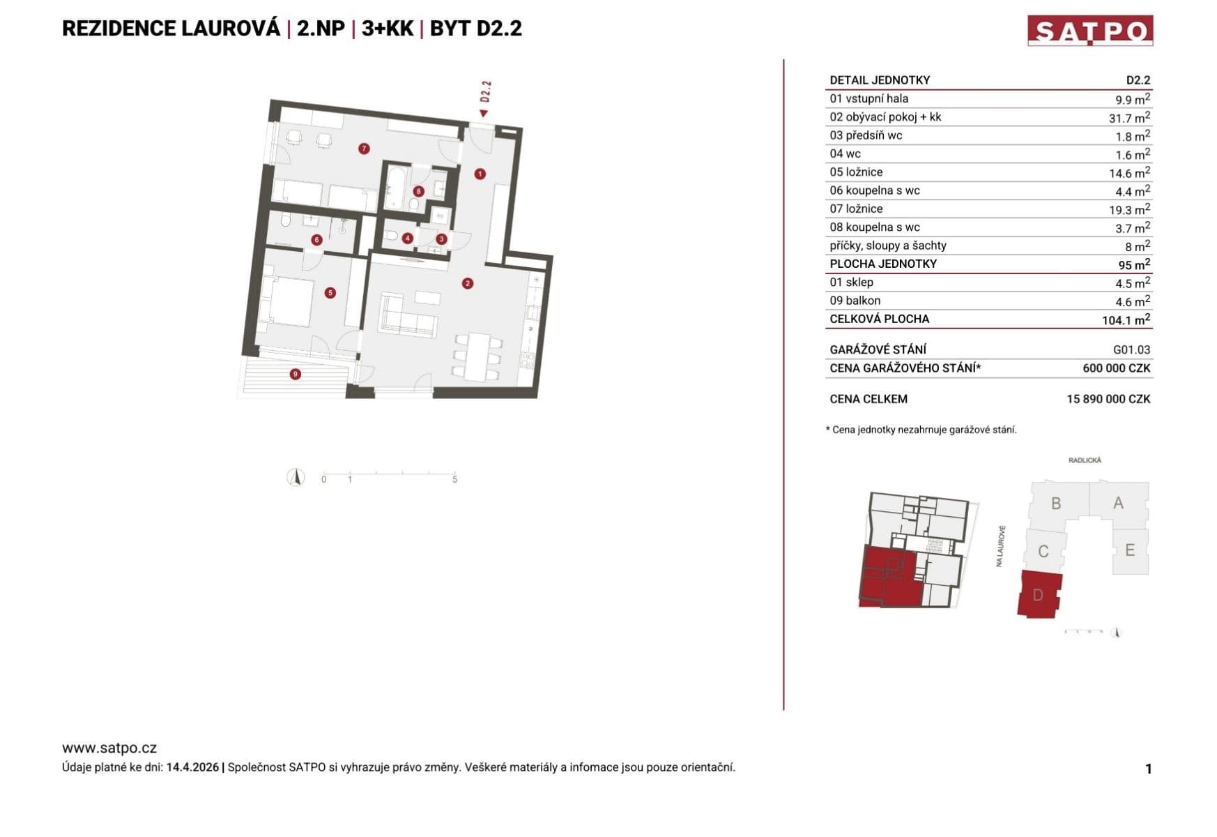 Prodej bytu 3+kk 95 m², Na Laurové, Praha, Praha Prodej bytu 3+kk 95 m², Na Laurové, Praha, Praha
