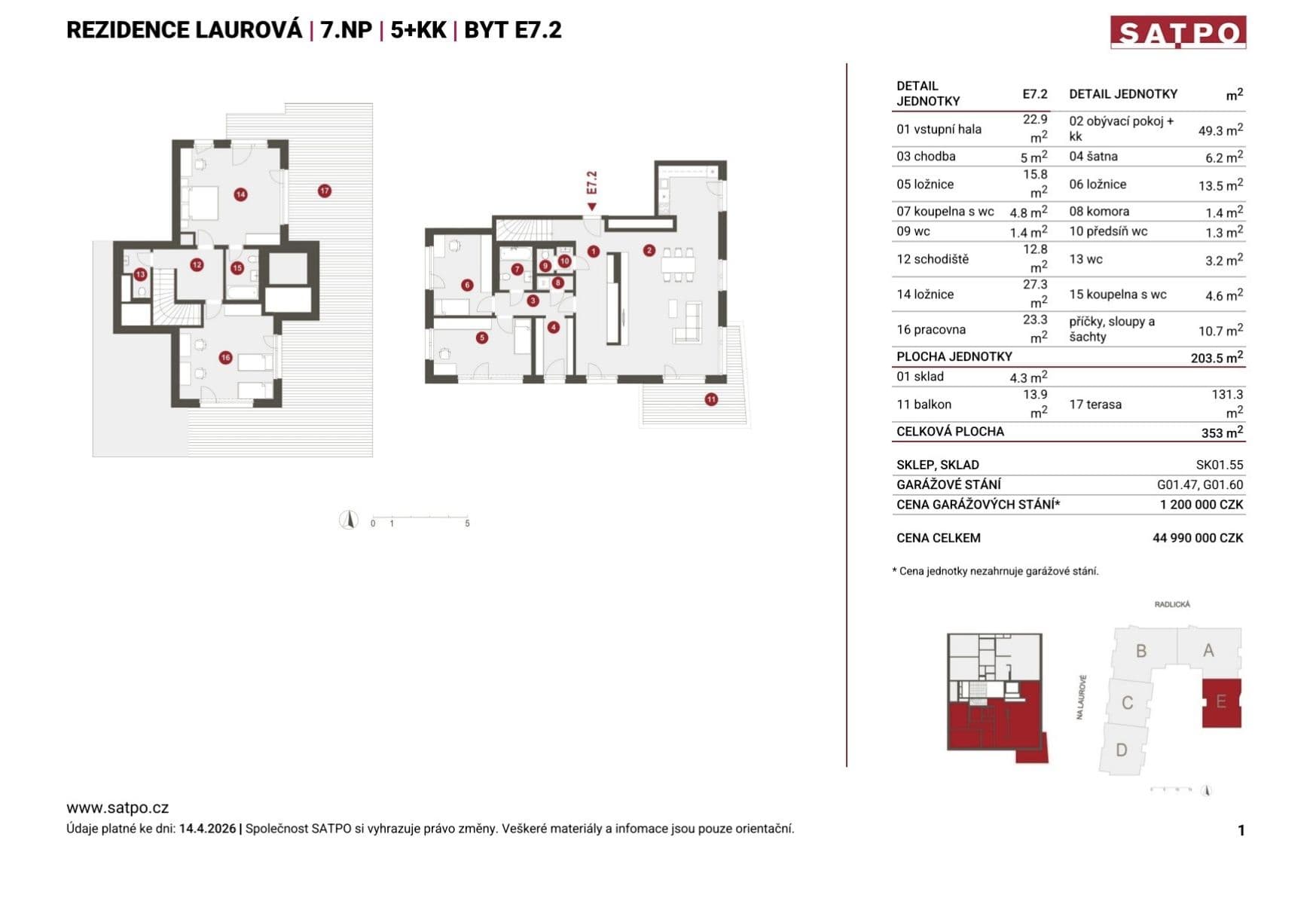 Prodej bytu 5+kk 204 m², Na Laurové, Praha, Praha Prodej bytu 5+kk 204 m², Na Laurové, Praha, Praha