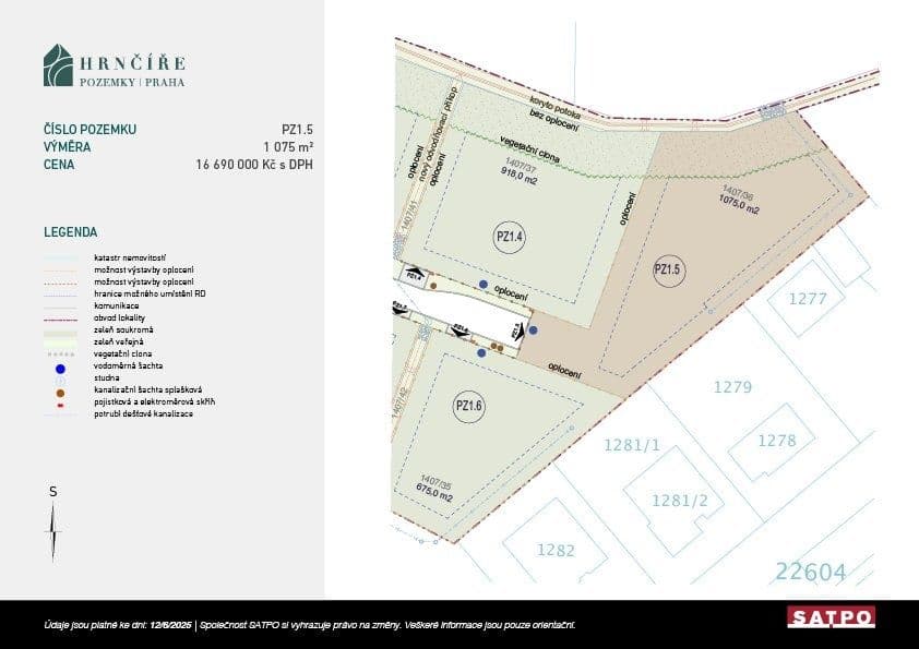 Prodej pozemku 1.075 m², V zatáčce, Praha, Praha Prodej pozemku 1.075 m², V zatáčce, Praha, Praha