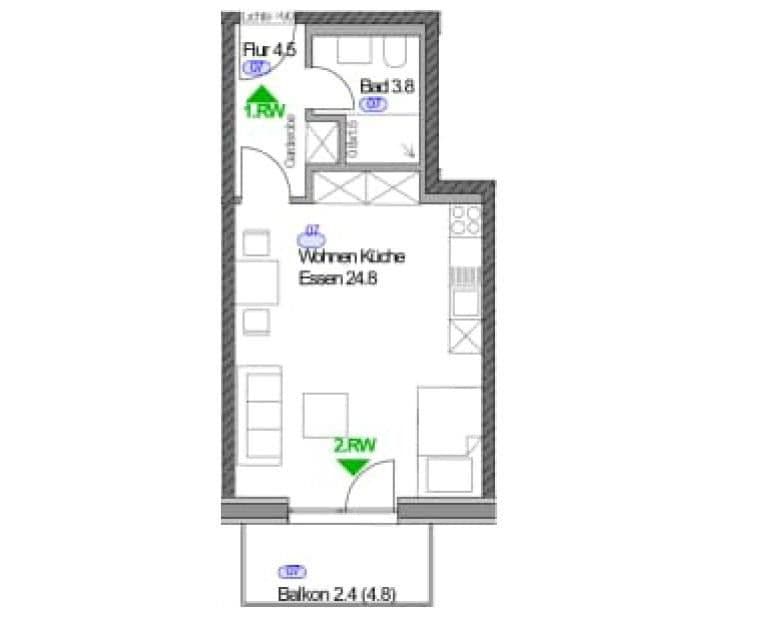 Pronájem bytu 1+1 36 m², Grünlandstr. 3a, Karlsfeld, Bavorsko Pronájem bytu 1+1 36 m², Grünlandstr. 3a, Karlsfeld, Bavorsko