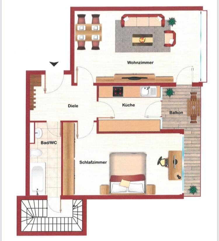Pronájem bytu 2+1 65 m², Nüßstr. 18, Sindelfingen, Bádensko-Württembersko Pronájem bytu 2+1 65 m², Nüßstr. 18, Sindelfingen, Bádensko-Württembersko