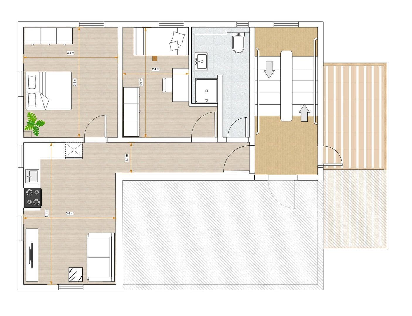 Pronájem bytu 3+1 57 m², Keplerstraße 12, Tübingen, Bádensko-Württembersko Pronájem bytu 3+1 57 m², Keplerstraße 12, Tübingen, Bádensko-Württembersko