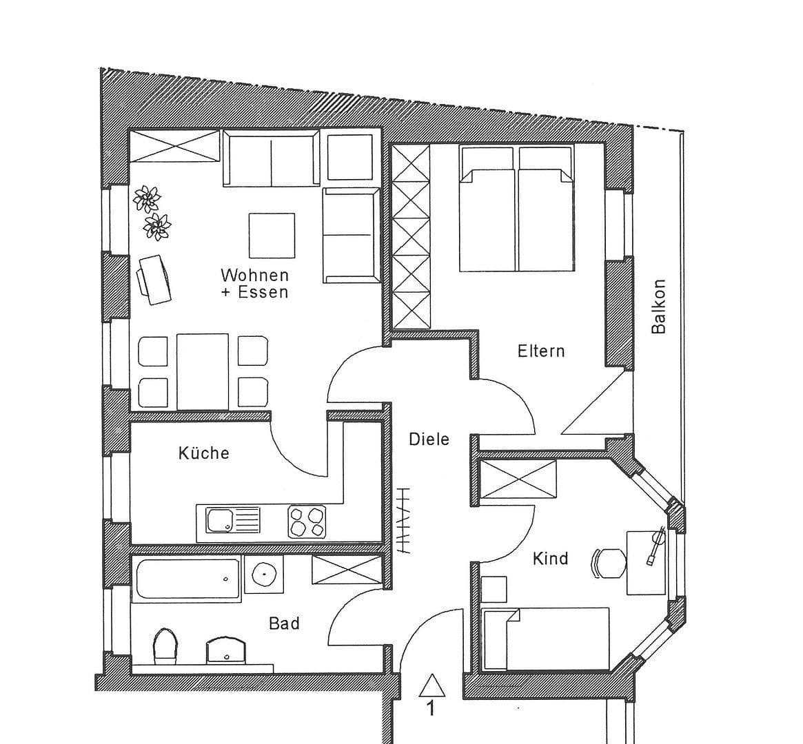 Pronájem bytu 3+1 67 m², Bahnhofstrasse 41, Andernach, Porýní-Falc Pronájem bytu 3+1 67 m², Bahnhofstrasse 41, Andernach, Porýní-Falc